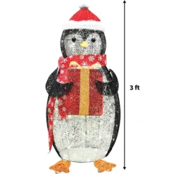 Light Up Penguin Christmas Decoration 3ft -Christmas Decoration Shop 3ft 140 LED Cotton Penguin Yard Light 1