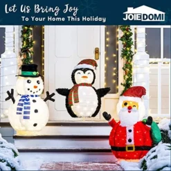 100 LED Collapsible Outdoor Christmas Decoration 3ft 12 100 LED Collapsible Outdoor Christmas Decoration 3ft -Christmas Decoration Shop 3ft Christmas Tinsel Collapsible Penguin LED Yard Light 2