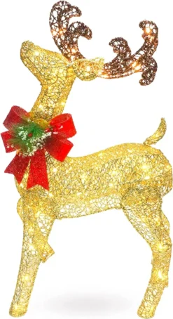 3ft 60 LED Light Up Yard Reindeer Buck Gold -Christmas Decoration Shop 3ft Fabric Gold Buck Head Up 2 result 600x1104 1