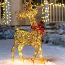 3ft 60 LED Light Up Yard Reindeer Buck Gold -Christmas Decoration Shop 3ft Fabric Gold Buck Head Up 3 result 600x600 1