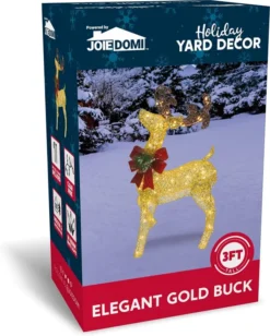 3ft 60 LED Light Up Yard Reindeer Buck Gold -Christmas Decoration Shop 3ft Fabric Gold Buck Head Up 5 result 600x749 1
