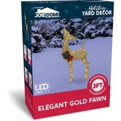3ft Fabric Gold Fawn Christmas Yard Lights -Christmas Decoration Shop 3ft Fabric Gold Fawn Christmas Yard Lights 2