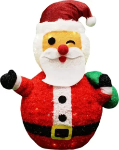 3ft 100 LED Plush Collapsible Santa -Christmas Decoration Shop 3ft Tinsel Collapsible Santa LED Yard Light 2 result 600x754 1