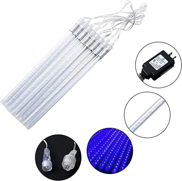 3x 8 Tubes (12in) Meteor Shower Rain Lights, Blue 4 3x 8 Tubes (12in) Meteor Shower Rain Lights, Blue - Image 2