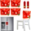4Pcs Christmas Dining Chair Slipcovers With 2Pcs Handle Door Covers -Christmas Decoration Shop 4 Piece Christmas Dining Chair Slipcovers 1 result 600x602 1