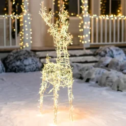 480 LED Warm White Wire Frame Reindeer 4.5ft 11 480 LED Warm White Wire Frame Reindeer 4.5ft -Christmas Decoration Shop 4.5ft 5mm LED Yard Lights Wire Frame Buck 3 result 600x600 1