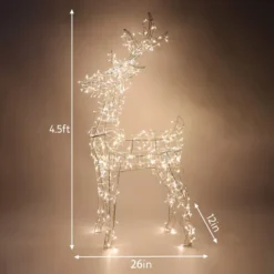 480 LED Warm White Wire Frame Reindeer 4.5ft 12 480 LED Warm White Wire Frame Reindeer 4.5ft -Christmas Decoration Shop 4.5ft 5mm LED Yard Lights Wire Frame Buck 4 result 600x600 1