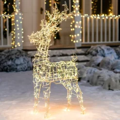 480 LED Warm White Wire Frame Reindeer 4.5ft 13 480 LED Warm White Wire Frame Reindeer 4.5ft -Christmas Decoration Shop 4.5ft 5mm LED Yard Lights Wire Frame Buck 5 result 600x600 1