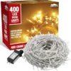 400 LED Warm White Led String Lights Clear Wire 140.7ft -Christmas Decoration Shop 400 LED Christmas Light 16 1 600x605 1