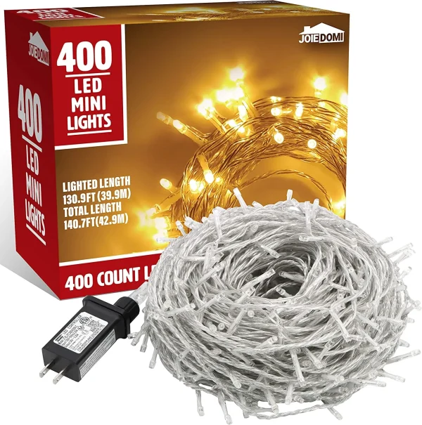 400 LED Warm White Led String Lights Clear Wire 140.7ft 3 400 LED Warm White Led String Lights Clear Wire 140.7ft