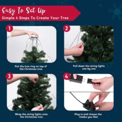 400 LED Christmas Tree String Light With Ring 8.5ft (Warm White) -Christmas Decoration Shop 400 LED Christmas Tree String Light with Ring 8.5ft Warm White 3 600x600 1