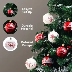 40pcs Red And White Christmas Ball Ornaments -Christmas Decoration Shop 40pcs Red and White Christmas Ball Ornaments 3 600x600 1