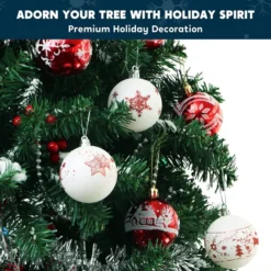 40pcs Red And White Christmas Ball Ornaments -Christmas Decoration Shop 40pcs Red and White Christmas Ball Ornaments 4 600x600 1