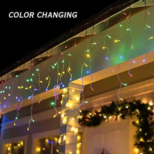 224 LED Color Changing Led Christmas Icicle Lights 4 224 LED Color Changing Led Christmas Icicle Lights - Image 2