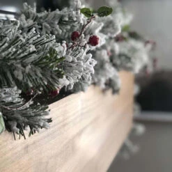 King Of Christmas 9' X 12" King Flock® Garland Unlit -Christmas Decoration Shop 45fc55d3ea081d1564f4a82fb0c7893b