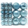 46 Pcs Assorted Size Baby Blue Christmas Ball Ornaments -Christmas Decoration Shop 46 Pcs Assorted Size Baby Blue Christmas Ball Ornaments 1