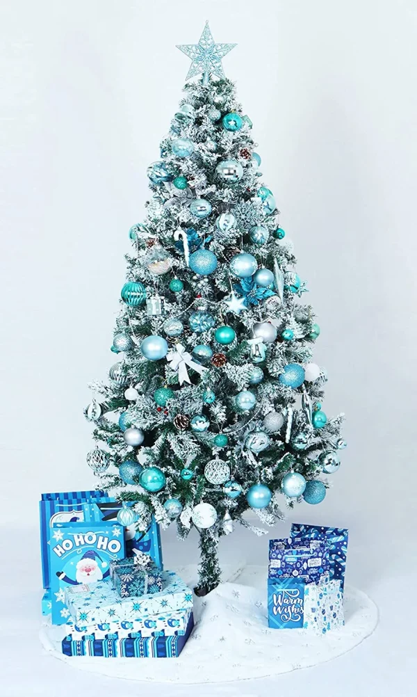 46 Pcs Assorted Size Baby Blue Christmas Ball Ornaments 7 46 Pcs Assorted Size Baby Blue Christmas Ball Ornaments - Image 5