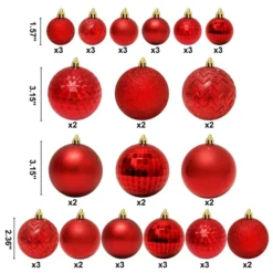 46 Pcs Assorted Size Red Christmas Balls Ornaments -Christmas Decoration Shop 46Pcs Assorted Size Red Christmas Ball Ornaments 2 result 600x600 1