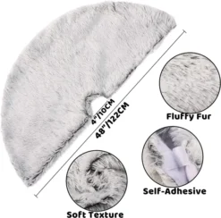 Faux Fur Christmas Tree Skirt Grey 48in -Christmas Decoration Shop 48 Inch Faux Grey Christmas Tree Skirt 7 result 600x593 1