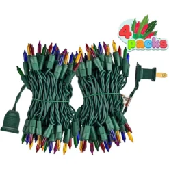 4x100 LED Multicolor Christmas Green Wire String Lights 21.3ft -Christmas Decoration Shop 4Pcs 100 LED Christmas Multicolor Green Wire String Lights 21 2