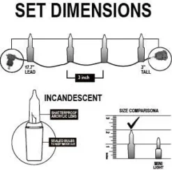 4x100 Clear Christmas Lights With Green Wire -Christmas Decoration Shop 4Pcs 100 LED Clear Green Wire Christmas Light 6ft 1