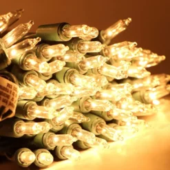 4x100 Clear Christmas Lights With Green Wire -Christmas Decoration Shop 4Pcs 100 LED Clear Green Wire Christmas Light 6ft 6 600x600 1