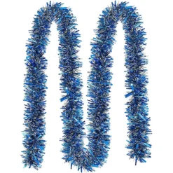 4Pcs Christmas Blue Sparkly Tinsel Garland 6.6ft -Christmas Decoration Shop 4Pcs Christmas Blue Sparkly Tinsel Garland 6 2 1