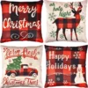 4pcs Buffalo Plaid Reindeer And Truck Pillow Covers -Christmas Decoration Shop 4Pcs Christmas Buffalo Plaid Pillow Covers Reindeer amp Truck 2 600x603 1