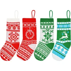 4 Pack Knit Christmas Stockings 18in -Christmas Decoration Shop 4Pcs Christmas Stockings 18in 2