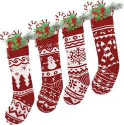 4Pcs Knit Christmas Stockings -Christmas Decoration Shop 4Pcs Knit Christmas Stockings 6 600x605 1