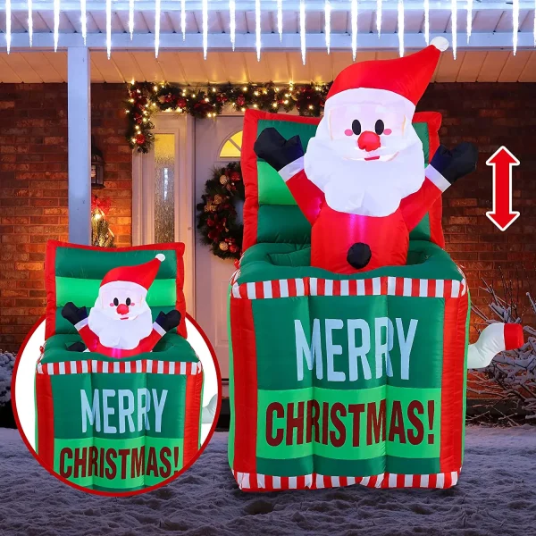 4ft Inflatable LED Santa In The Box 3 4ft Inflatable LED Santa In The Box