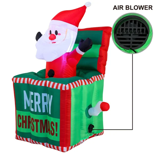 4ft Inflatable LED Santa In The Box 6 4ft Inflatable LED Santa In The Box - Image 4