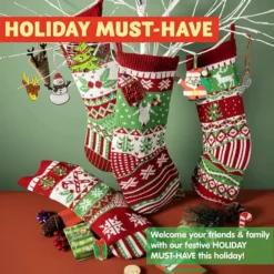 4pcs Large Knit Christmas Stockings Decoration 18in -Christmas Decoration Shop 4pcs Large Knit Christmas Stockings Decoration 18in 7 600x600 1