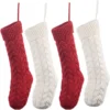 4pcs Red And White Christmas Knit Stockings 18in -Christmas Decoration Shop 4pcs Red and White Christmas Knit Stockings 18in 1