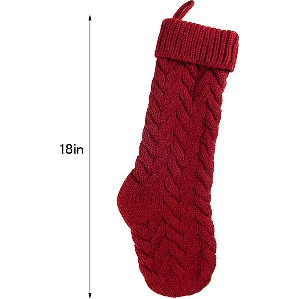 4pcs Red And White Christmas Knit Stockings 18in 8 4pcs Red And White Christmas Knit Stockings 18in - Image 6