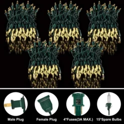 5x150 LED Clear Led String Lights 38.7ft 12 5x150 LED Clear Led String Lights 38.7ft -Christmas Decoration Shop 5 Set of 150 Count String Lights 38.7 FT 4 result 600x600 1