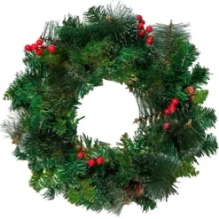 50 LED Artificial Christmas Pre Lit Wreaths 20in -Christmas Decoration Shop 50 LED Artificial Christmas Pre lit Wreaths 20in 5 600x600 1