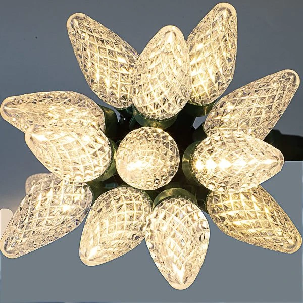 50 Warm White LED C9 Green Wire String Lights 6 50 Warm White LED C9 Green Wire String Lights - Image 4