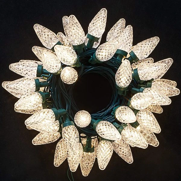 50 Warm White LED C9 Green Wire String Lights 3 50 Warm White LED C9 Green Wire String Lights