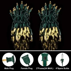 2x100 LED Christmas Clear Green Wire 26.25ft -Christmas Decoration Shop 52.5 FT 200 Count Christmas Clear Green Wire result 600x600 1