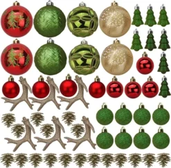 56Pcs Christmas Ornaments With Pine Green & Gold 9 56Pcs Christmas Ornaments With Pine Green & Gold -Christmas Decoration Shop 56Pcs Christmas Ornaments with Pine Green amp Gold 5 600x591 1