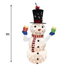Collapsible LED Light Up Snowman Decoration 5ft -Christmas Decoration Shop 5ft 160 LED Collapsible Snowman Yard Light 1 600x600 1