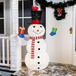 Collapsible LED Light Up Snowman Decoration 5ft -Christmas Decoration Shop 5ft 160 LED Collapsible Snowman Yard Light 3 600x600 1