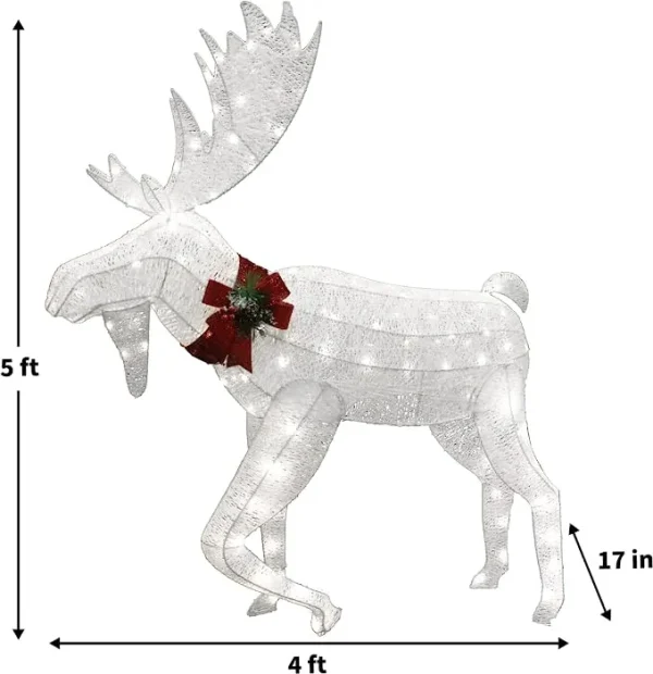 Christmas Cotton Moose LED Yard Light 5ft 7 Christmas Cotton Moose LED Yard Light 5ft - Image 5