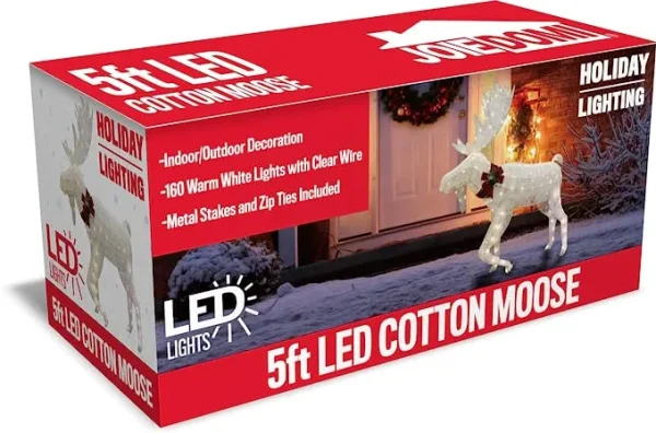 Christmas Cotton Moose LED Yard Light 5ft 8 Christmas Cotton Moose LED Yard Light 5ft - Image 6