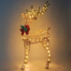 5ft 100 LED Yard Lights - Fabric Champagne Buck -Christmas Decoration Shop 5ft Fabric Buck Christmas Yard Lights 2 1 600x600 1