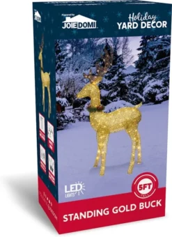 5ft 100 LED Fabric Gold Buck (Wreath & Ribbon) 13 5ft 100 LED Fabric Gold Buck (Wreath & Ribbon) -Christmas Decoration Shop 5ft Fabric Gold Buck Wreath amp Ribbon 4 600x827 1