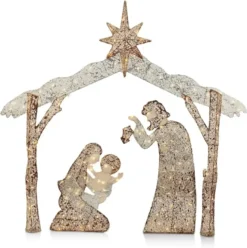 5ft 160 LED Fabric Nativity Scene Warm White -Christmas Decoration Shop 5ft Fabric Nativity Scene 160 LED Warm White 2 600x603 1
