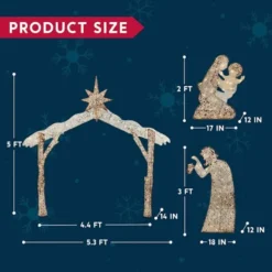 5ft 160 LED Fabric Nativity Scene Warm White -Christmas Decoration Shop 5ft Fabric Nativity Scene 160 LED Warm White 3 600x600 1