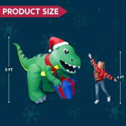 5ft LED Giant Christmas Inflatable Dinosaur -Christmas Decoration Shop 5ft LED Giant Christmas Inflatable Dinosaur 4 600x600 1